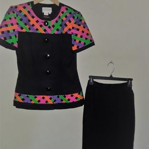 DAVID WARREN 2PC SKIRT SUIT SZ 6